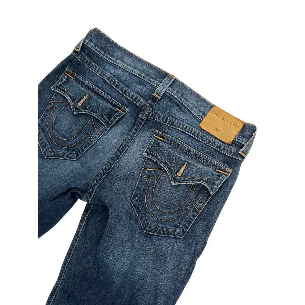 True Religion Geno Dark Wash Button Pocket Jeans Sz 34x32 GS